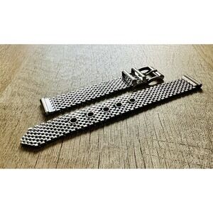 Vintage Brite USA 12.5 mm Stainless Steel Mesh Watch Band Silver Tone